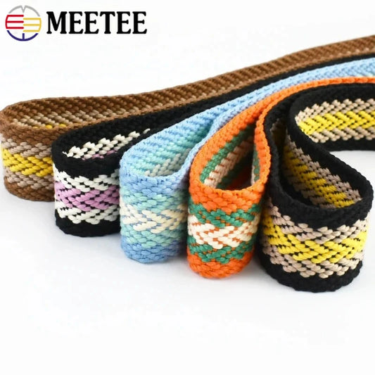 Farbig gestreiftes Baumwollgurtband 38 mm 2,5 mm dick vielseitig einsetzbar