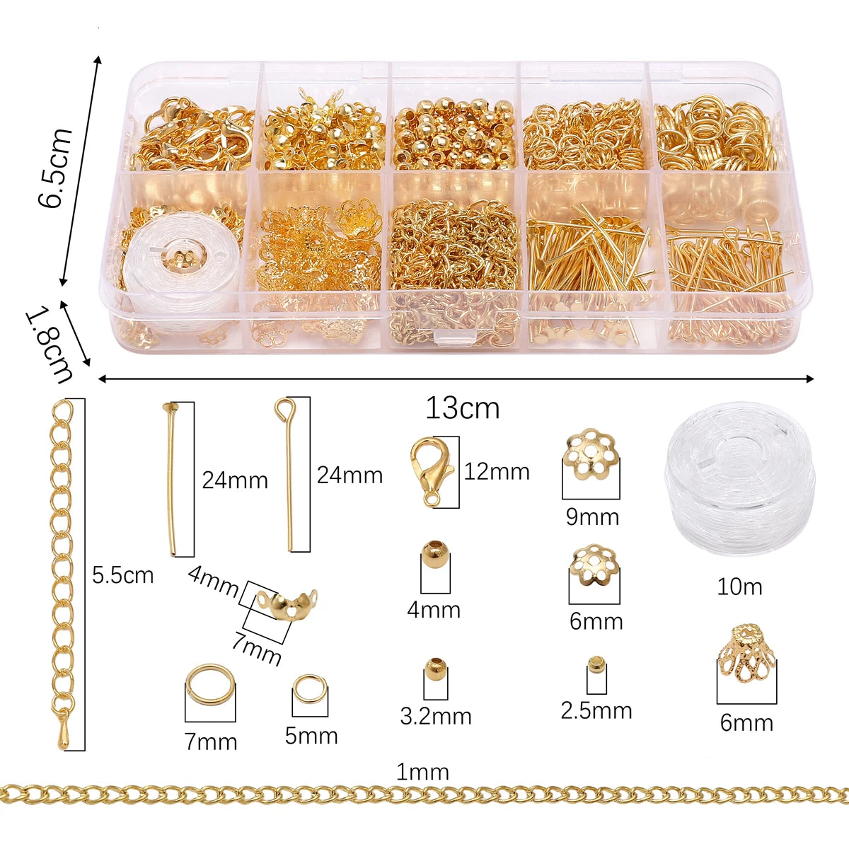 820-teiliges DIY Schmuckset mit Legierungsketten und Multi-Connector Verschluss