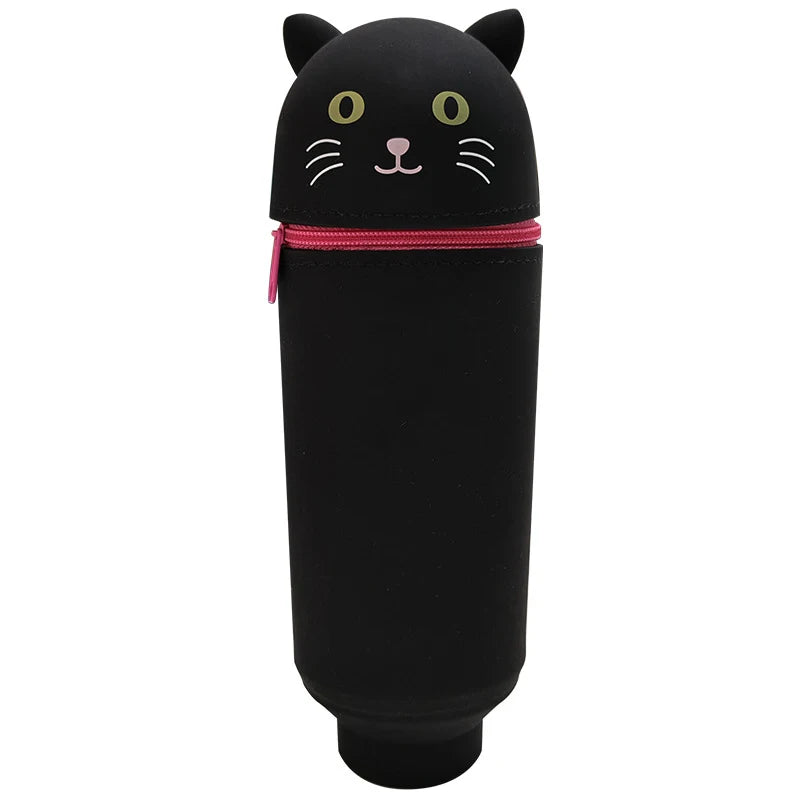 Kreatives Cartoon Panda Silikon Federmäppchen, faltbar mit Reißverschluss