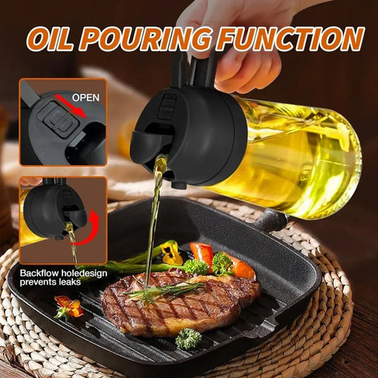 2in1 Öl Sprayer Flasche Kunststoff Ölspender für Küche BBQ Kochen