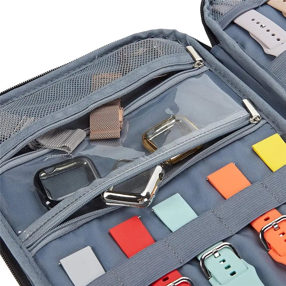 Wasserdichte universelle Uhrenarmband-Organizer-Tasche – Reise-Aufbewahrungstasche mit elastischen Bändern, passend für Apple Watch, Samsung, Huawei und Mo-Yabubest - Home & More
