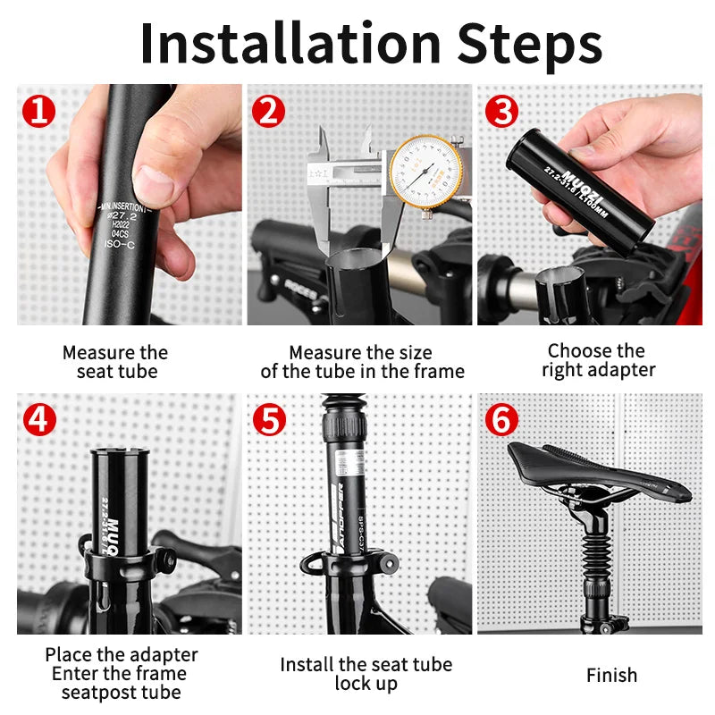 Sattelstützen Adapter Reduzierhülse 100mm für Fahrrad MTB Rennrad 22,2-36mm