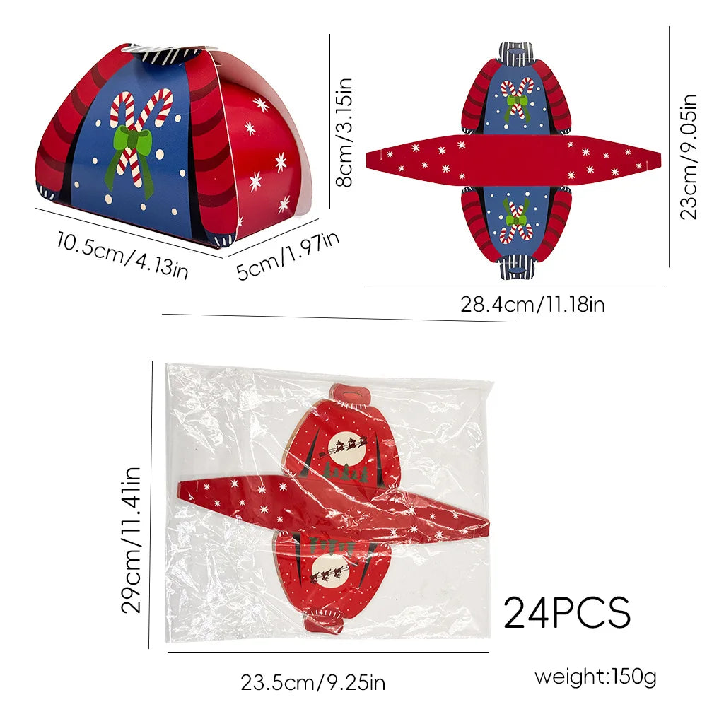 24 Stück festlicher Adventskalender im Pullover-Design mit Dekorationen