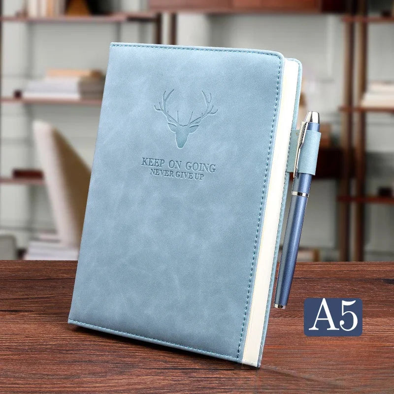A5 Leder Notizbuch mit Hülle Softcover Lesezeichen für Business & Meetings