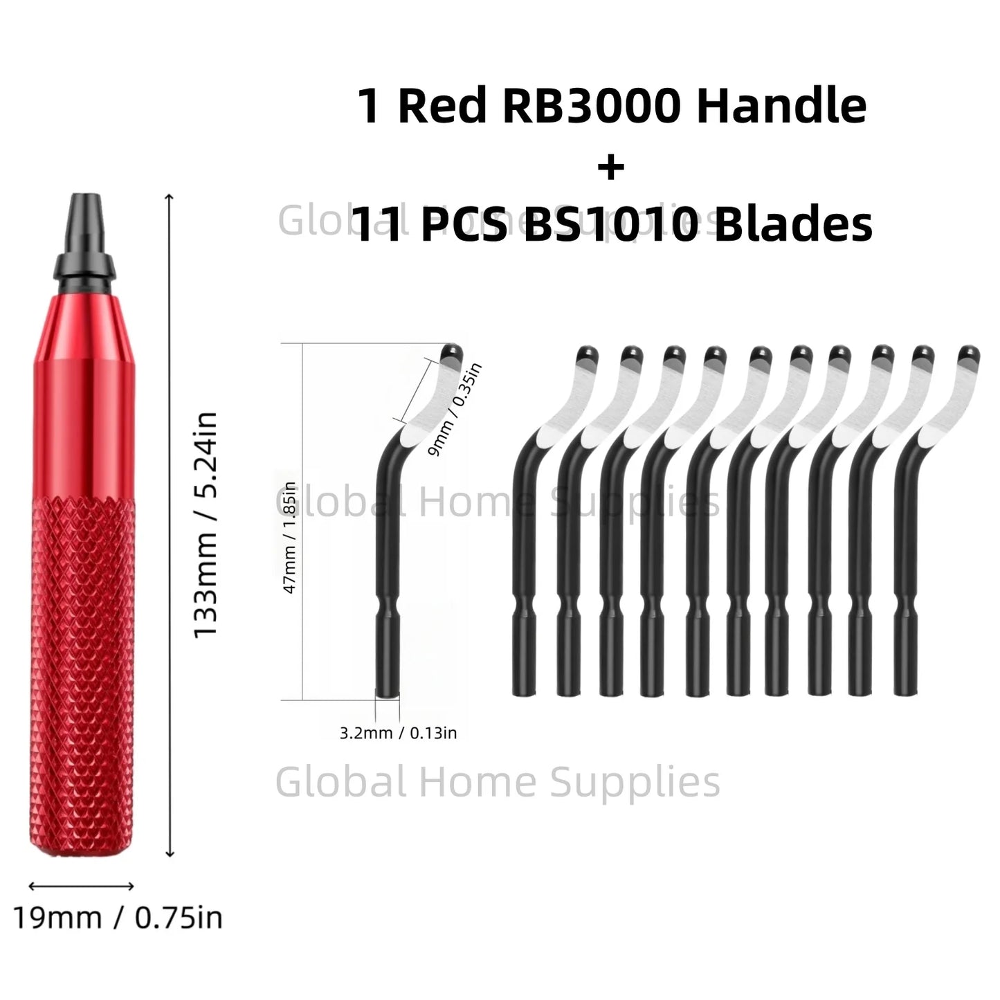 Entgratungswerkzeug RB3000 mit 1 oder 11 Schnellarbeitsstahl-Schwenkklingen