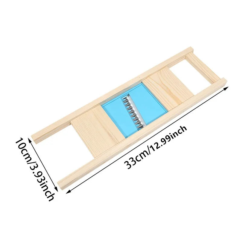 Pommes Gitter Edelstahl Kartoffelschneider mit Holzgriff – Profi Wellenmesser