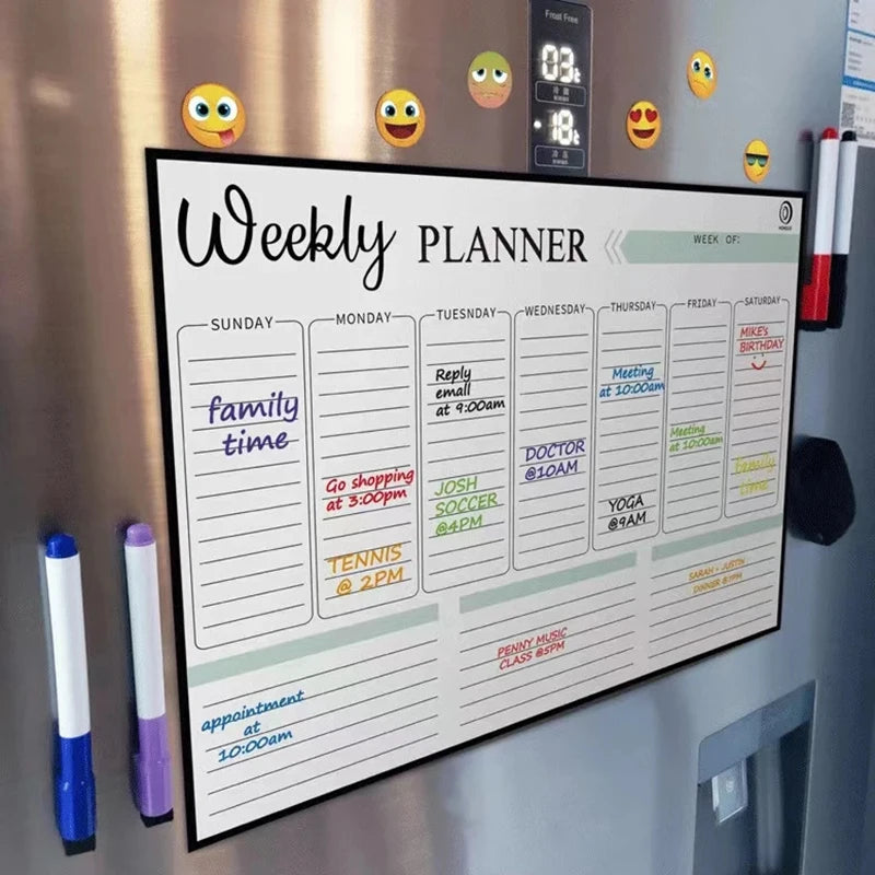 Magnetischer Monatsplaner: Trocken abwischbares Whiteboard für Kühlschrank - Tisch