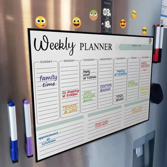 Magnetischer Monatsplaner: Trocken abwischbares Whiteboard für Kühlschrank - Tisch