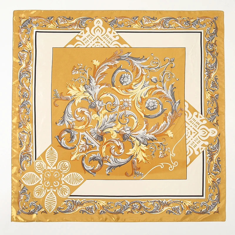 2024 seide Schal Quadrat Schal Für Frauen Drucken Stirnband Foulard Satin Hijab Haar Bands Halstuch Weibliche Kopf Wraps Bandana
