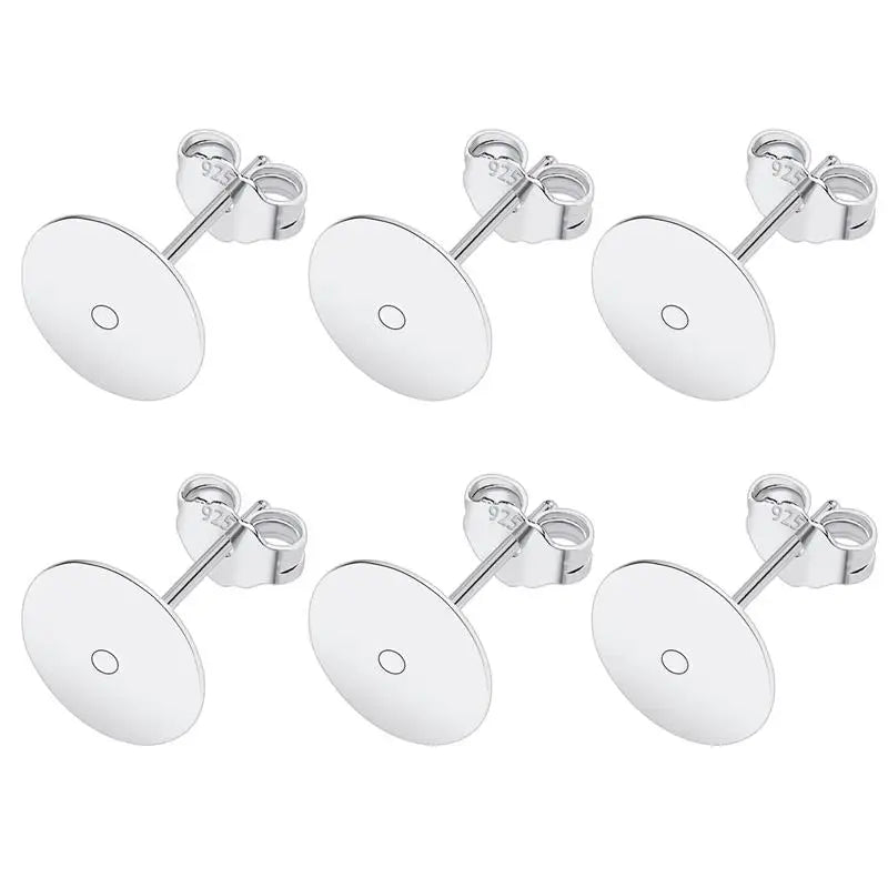 50 teiliges Set Silber Überzogene Ohrring Bolzen Basis für DIY Schmuck