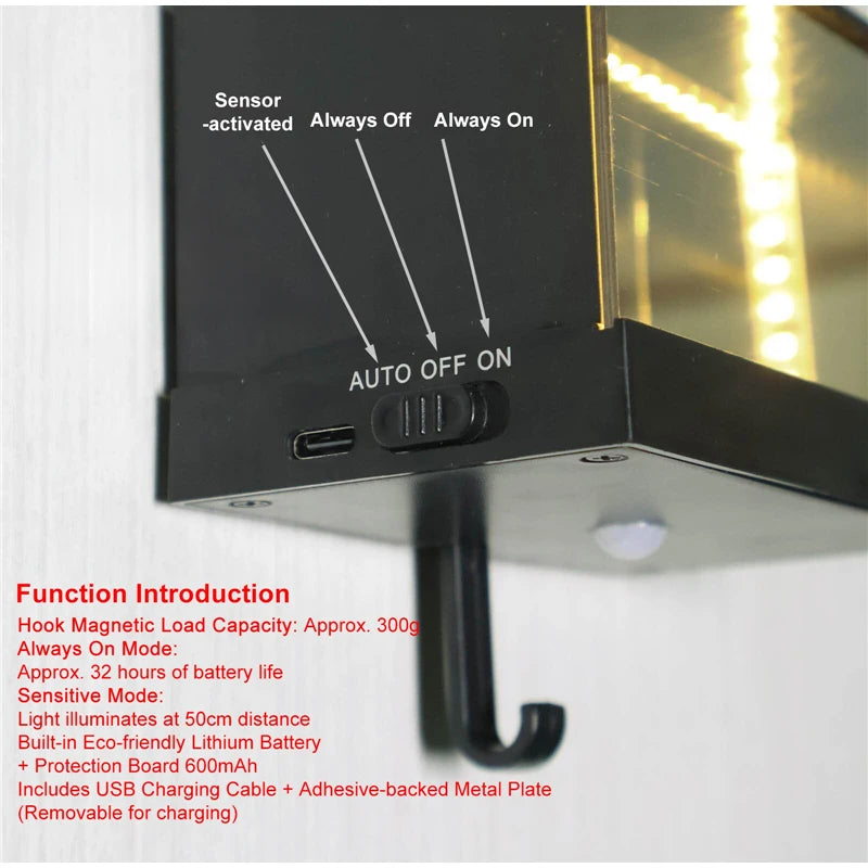 3D Gedruckter Autoschlüsselhalter Wandhalterung mit LED Haken-Yabubest - Home & More