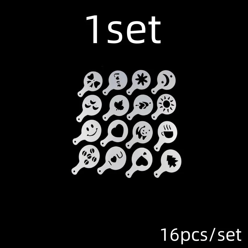 Kaffee Schablonen Set für kreative Latte und Cappuccino Kunst