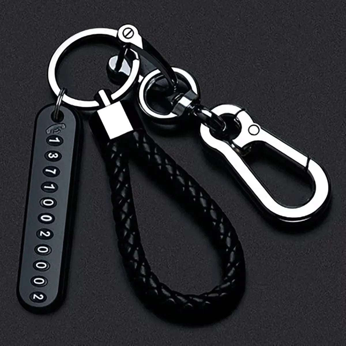 Eleganter Leder Schlüsselanhänger mit Zink-Legierung Karabiner für Unisex
