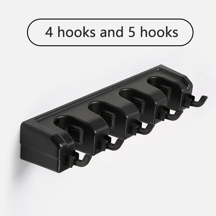 Multifunktionaler wandmontierter Mopphalter mit 3-5 Positionen – platzsparend - robust