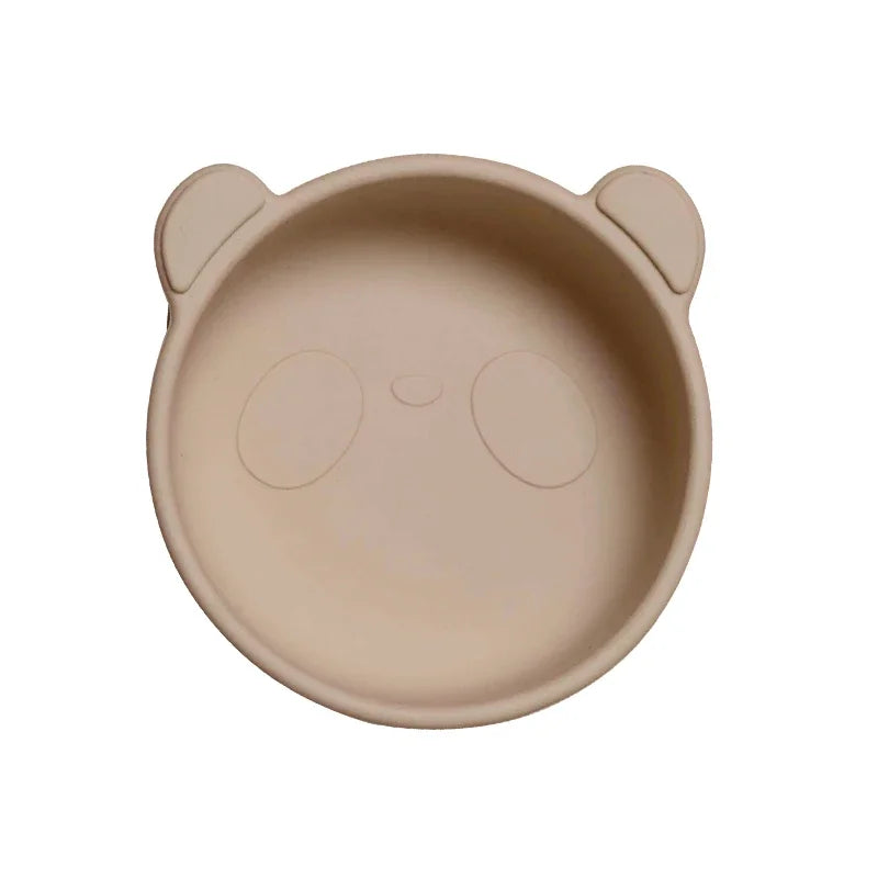 BPA-freie Silikon Baby Fütterung Schüssel Cartoon Panda Rutschfestes Geschirr