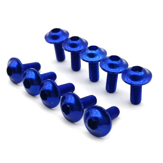 10 bis 100 eloxierte M6x20 mm Aluminium Verkleidungsschrauben bunt