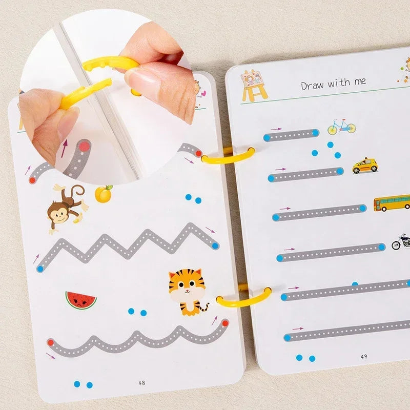 Wiederverwendbares Arbeitsbuch zur Feinmotorik und Konzentration für Kinder