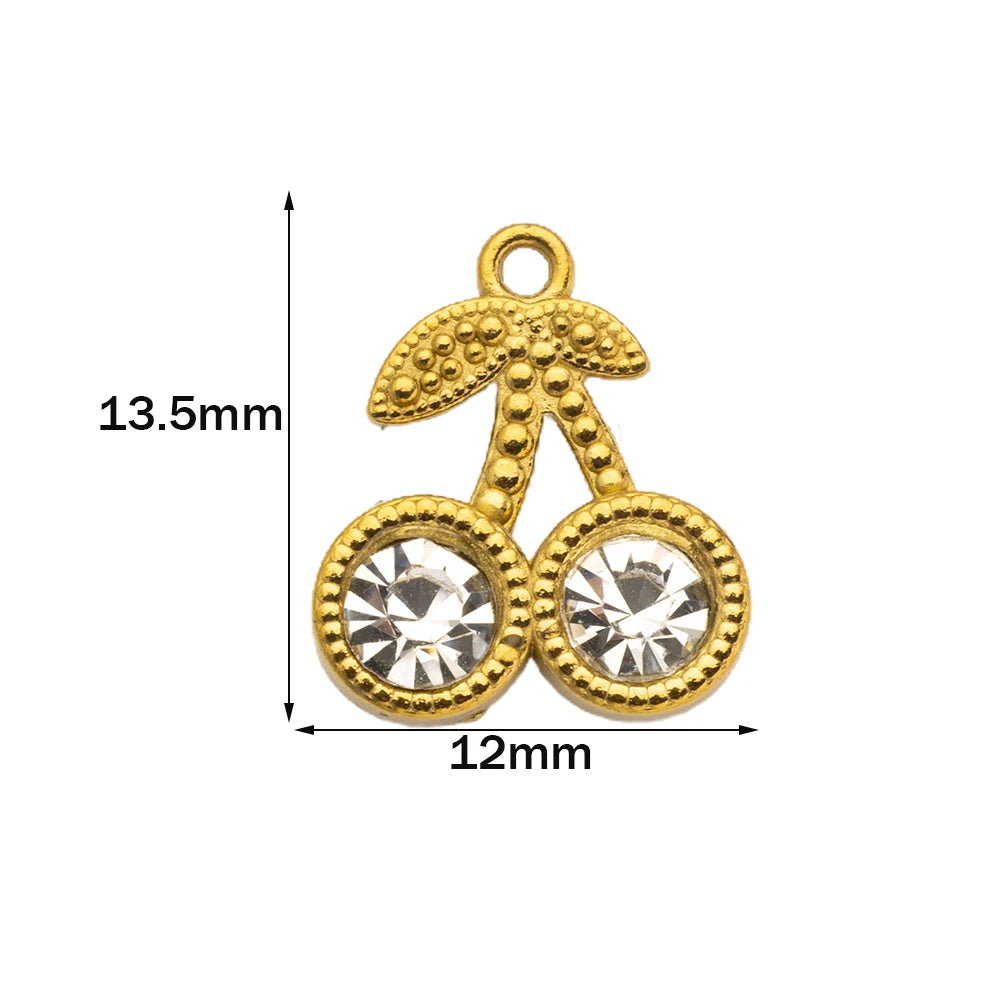 5er Set Edelstahl Charms Gold für Schmuckherstellung DIY Zubehör