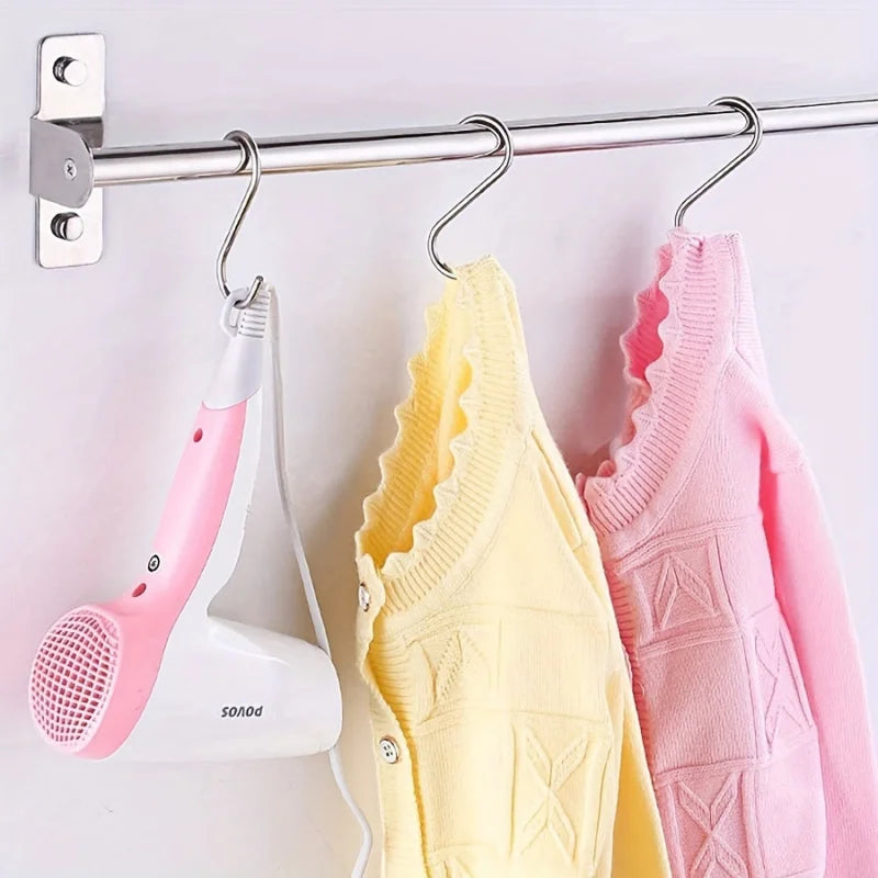 10er Set stabile Edelstahl S-Haken mit kratzfesten Kappen verstellbar