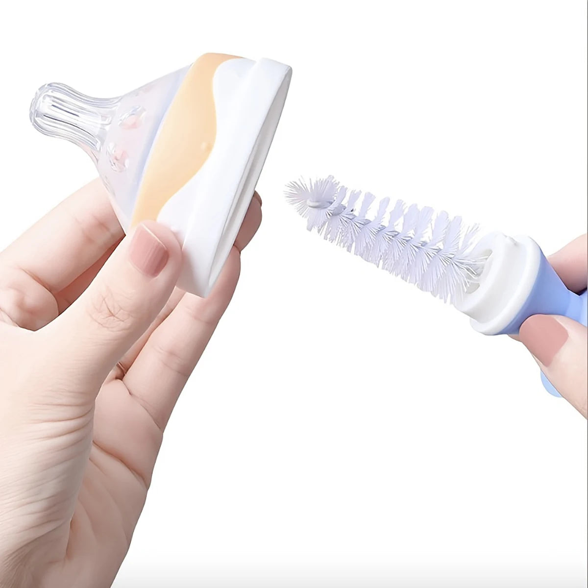 Babyflaschenbürste 2-in-1 mit Soft-Touch-Schwamm-Yabubest - Home & More