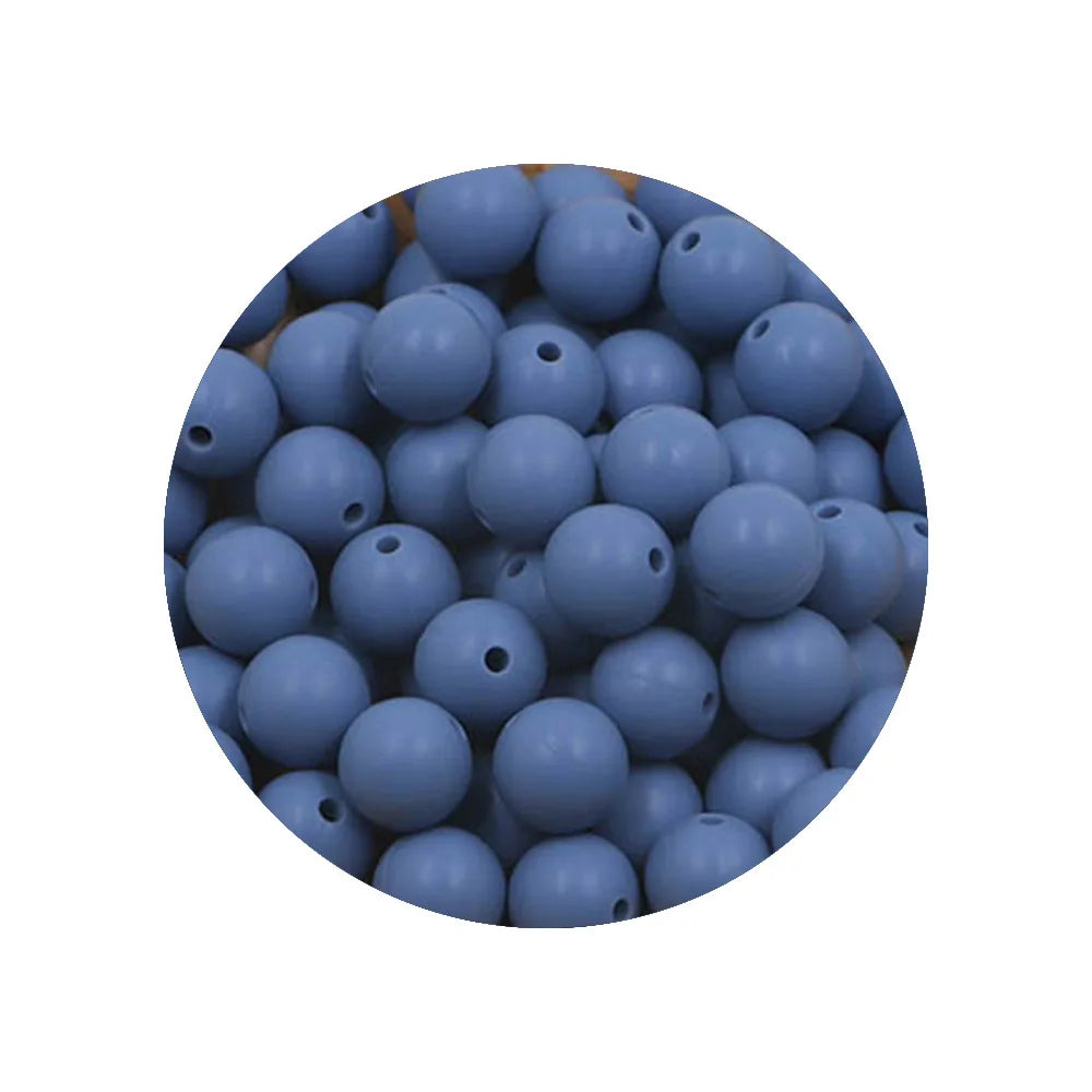 50x Runde Silikonperlen 9 12 15mm für DIY Schmuck & Babyartikel