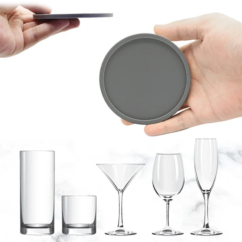 Hitzebeständige Silikon Untersetzer 6er Set für Tassen Gläser 10cm