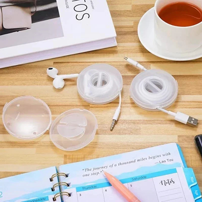 Drehbare Kabel Wickler Box flexibel USB und Kopfhörer Kabel Organizer