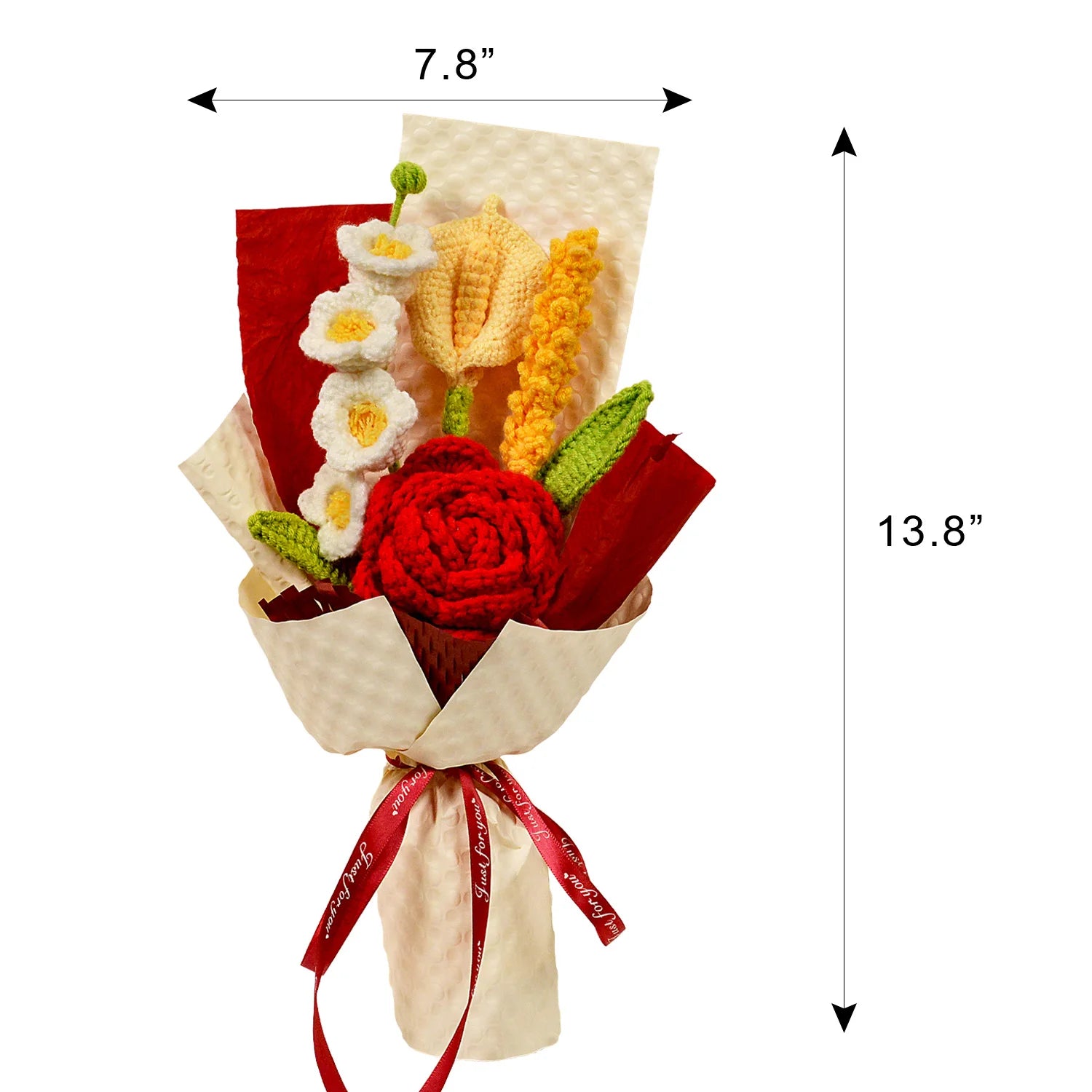 Handgefertigter roter Rosenstrauß aus Polyester für besondere Anlässe