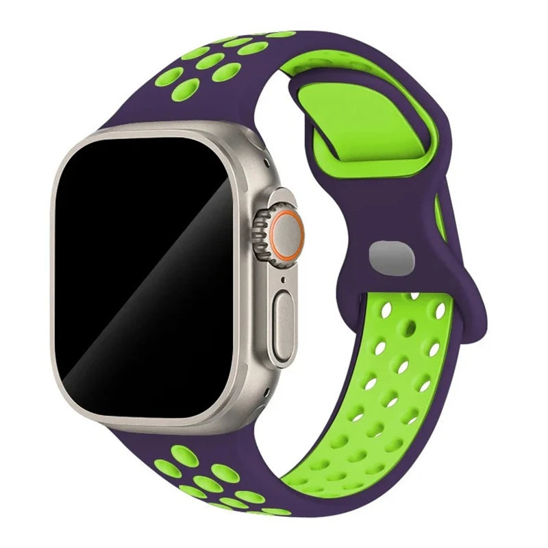 Sportliches Silikonarmband kompatibel mit Smartwatch 38-49 mm Modelle
