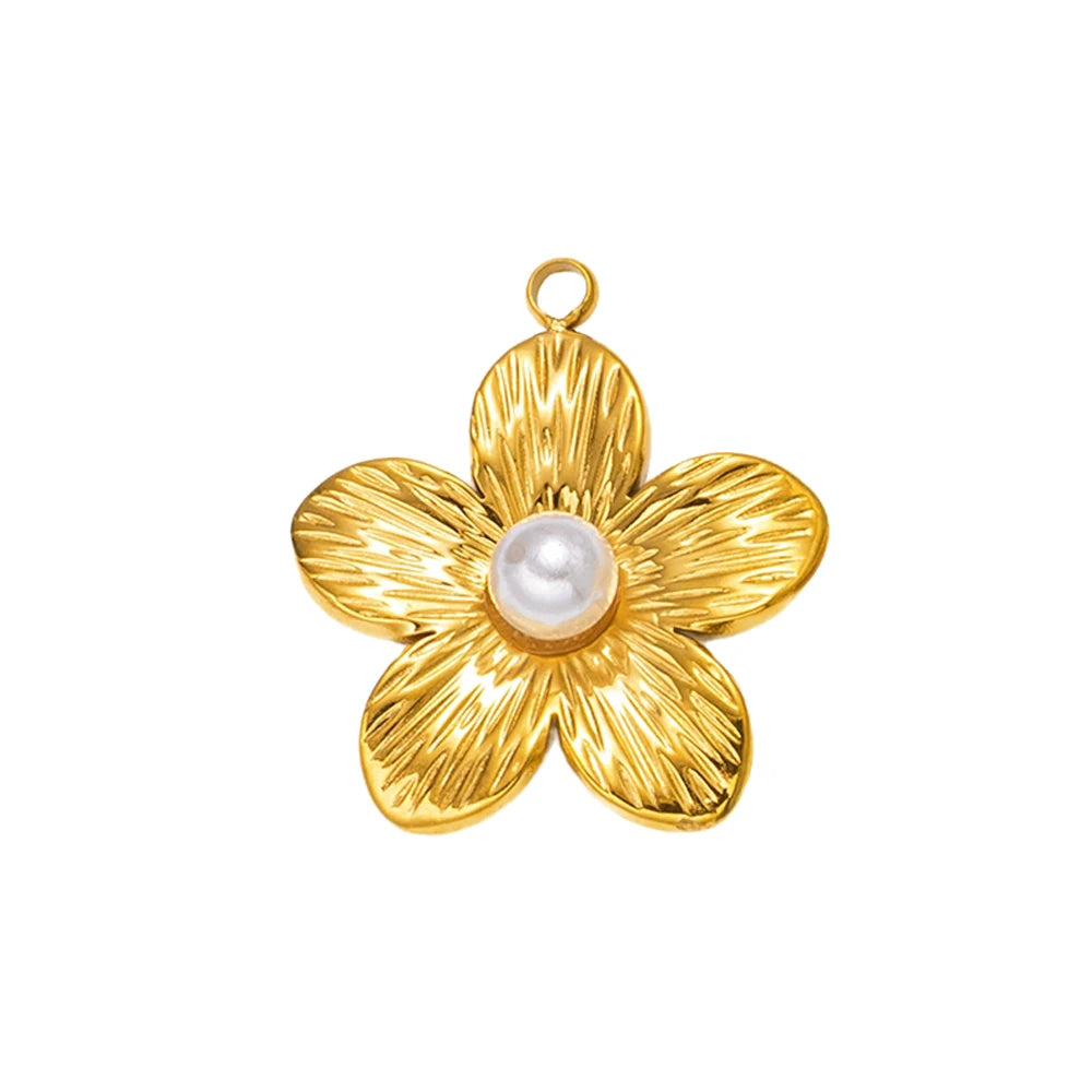 Edelstahl Blumen Charms für DIY Schmuckherstellung in Gold oder Stahl