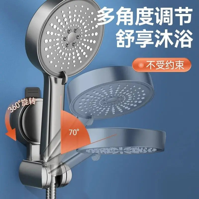 360° Verstellbarer Duschbrausehalter – Saugnapf Wandmontage, Stanzfrei