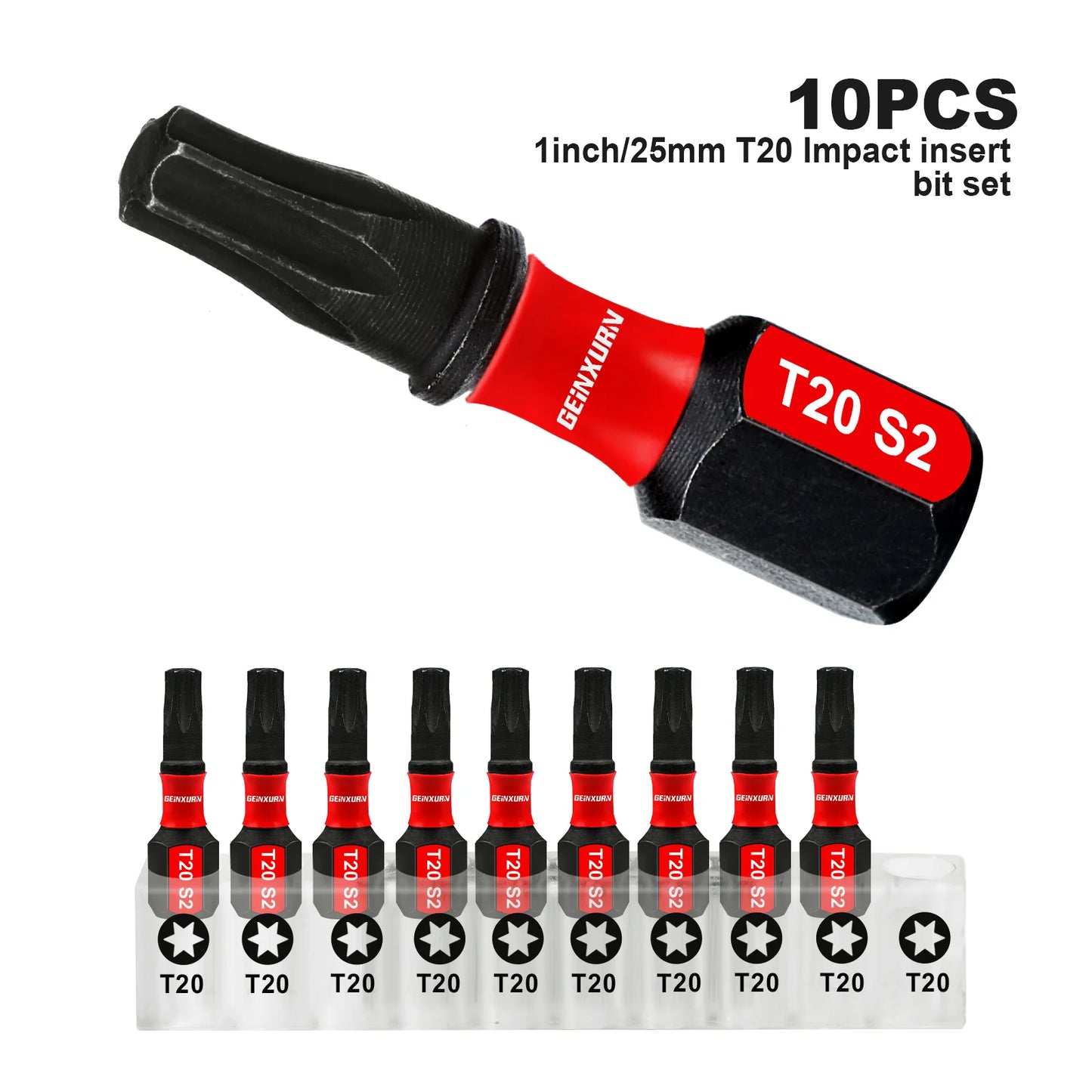 Schlagfestes Magnet Torx Bit Set T20 aus S2-Stahl für Präzision