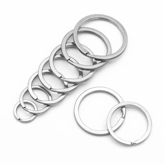 10x Edelstahl Schlüsselringe 15-35mm für DIY Schmuck & Anhänger