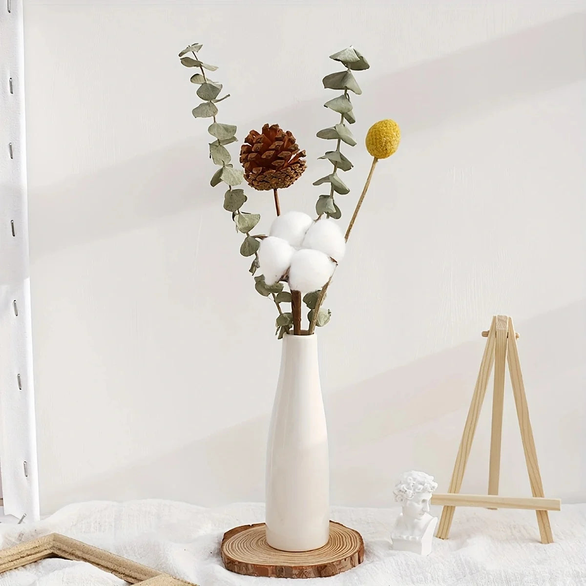 Moderne Bauernhaus Keramikvase in Weiß für stilvolle Dekoration