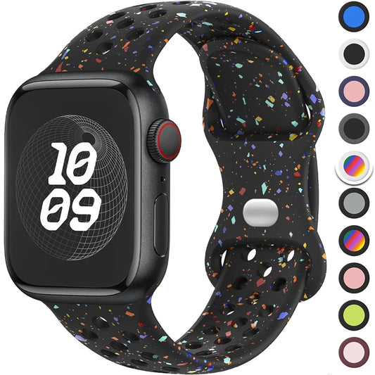 Sportliches Silikonarmband kompatibel mit Smartwatch 38-49 mm Modelle