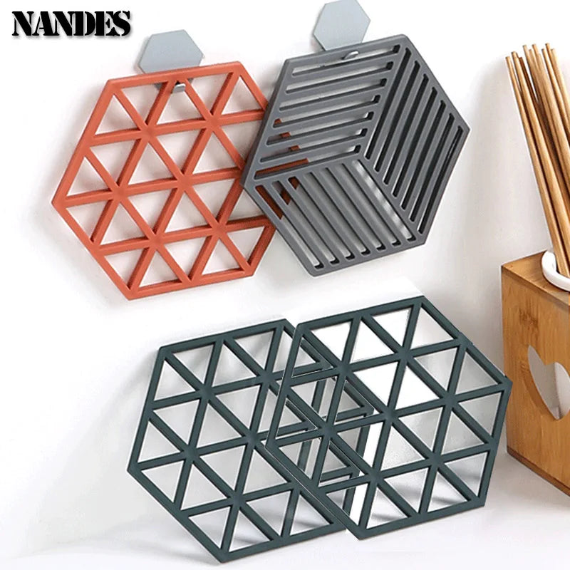 Hexagonale Silikon Tassenmatte: Hohl, Rutschfest - Hitzebeständig für Haushalt