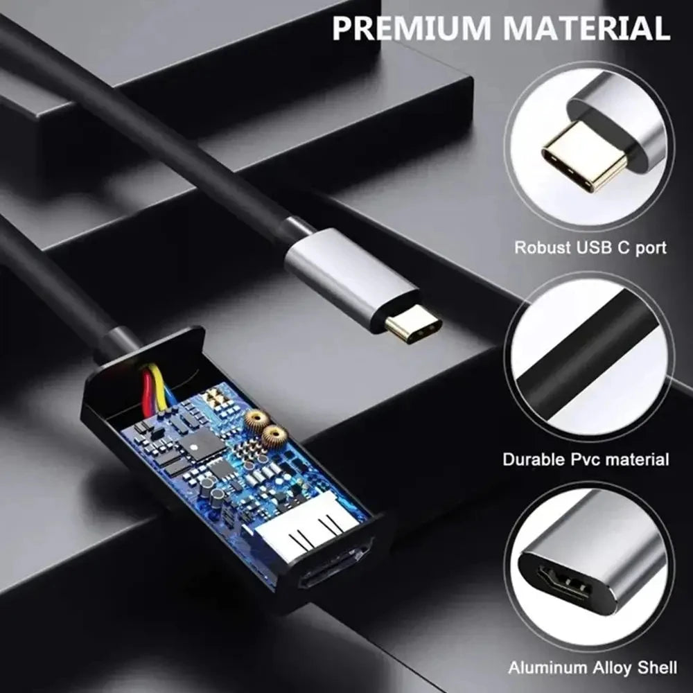 4K 60Hz USB C zu HDMI Adapter USB 3.1 HUB HDTV Konverterkabel Laptop PC