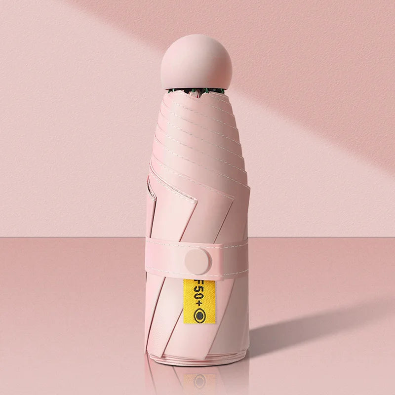 Ultraleichter kompakter Reise Regenschirm mit UV Schutz 5 Fach