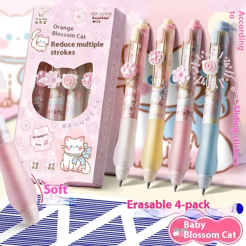 4-teiliges löschbares Gel-Stift Set 0,5mm für Schule und Büro