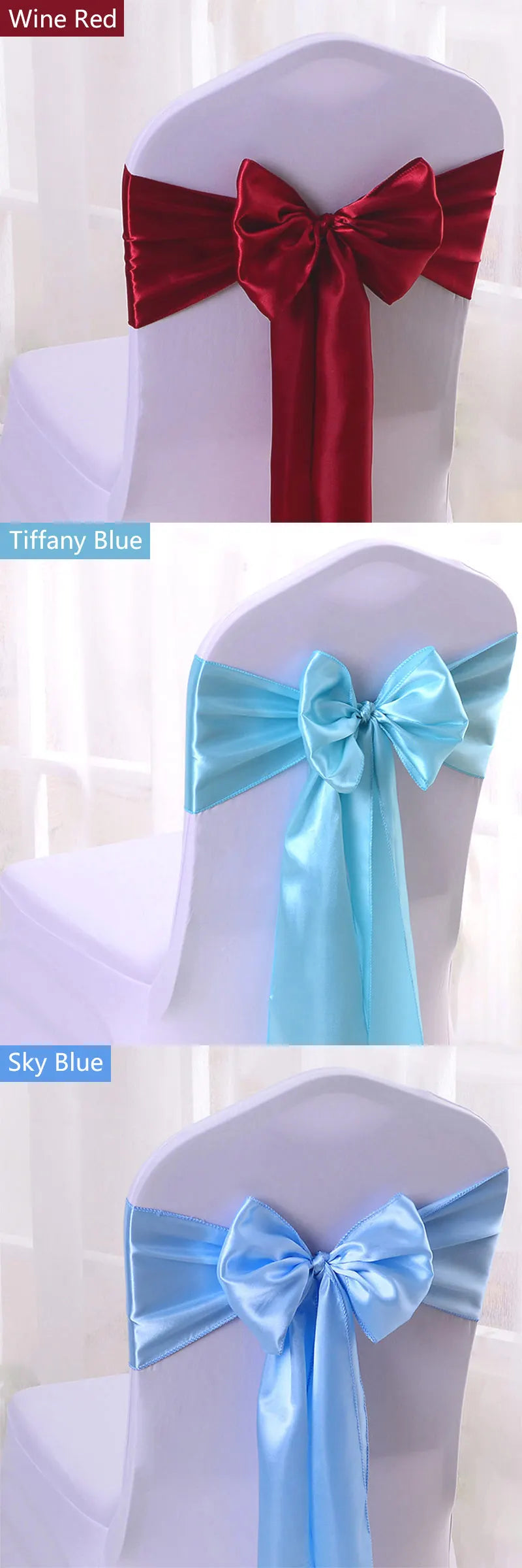 Satin Stuhlschärpen für Hochzeiten und Events 50 Stück