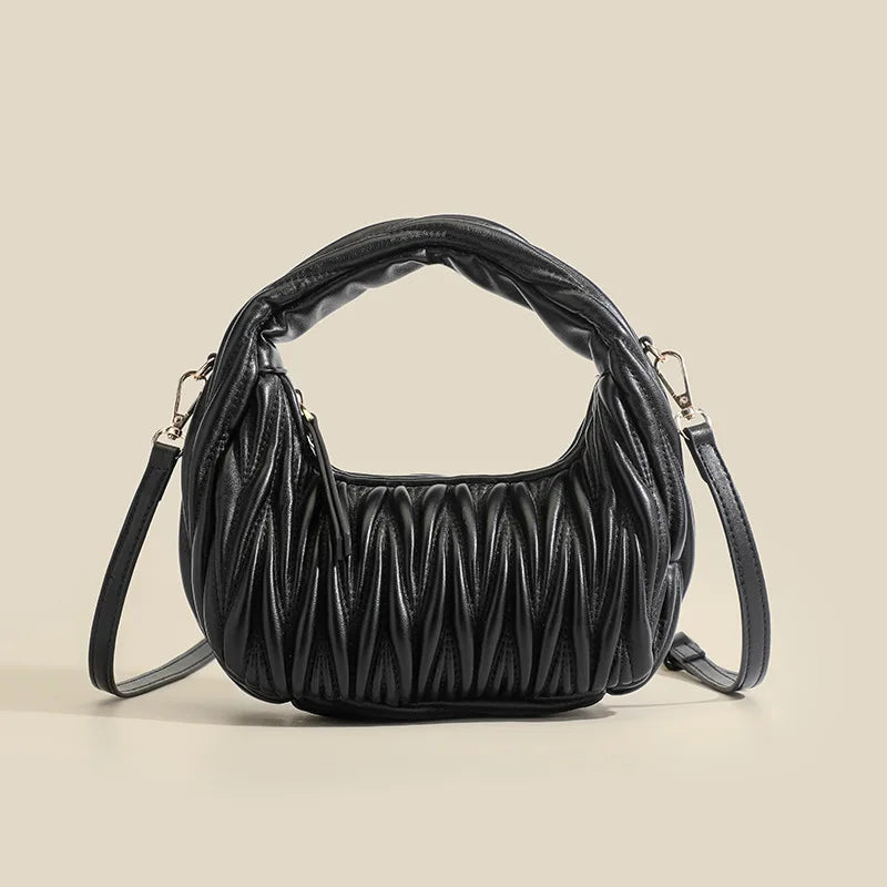 Modische Damen Umhängetasche in Unifarben mit kleiner Zusatztasche