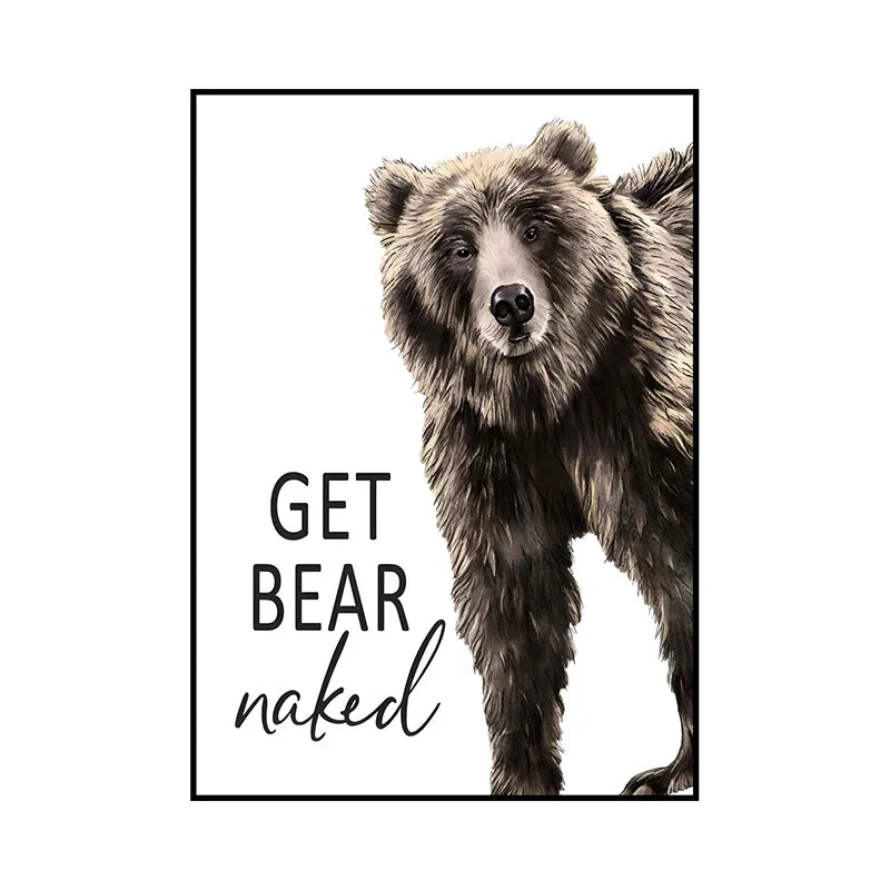 Lustige Tier Wandkunst auf Leinwand für moderne Badezimmer Dekoration