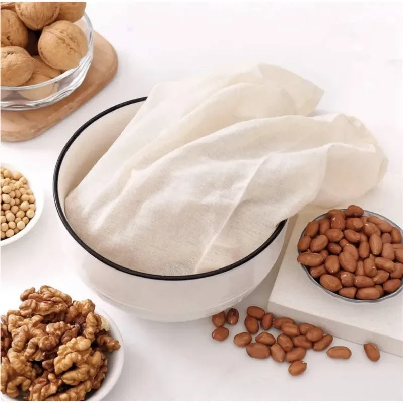 Wiederverwendbare Baumwollbeutel mit Kordelzug für Lebensmittel und Filter