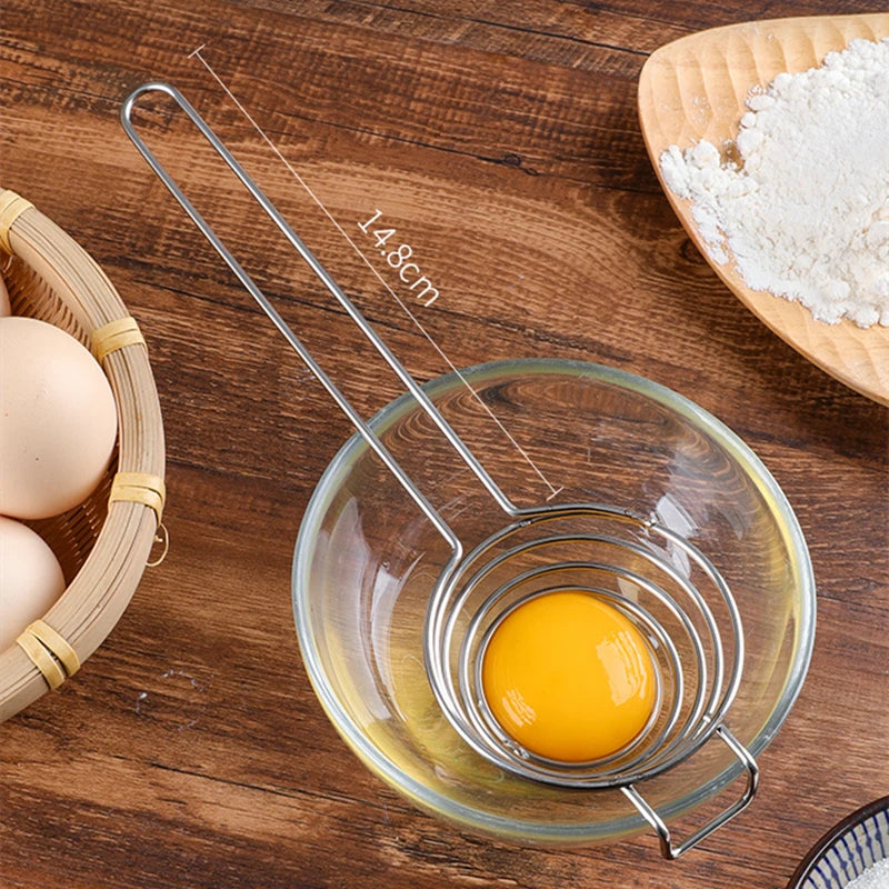 Edelstahl Eiweiß Separator Langgriff – Eigelb Teiler für Küche - Backen
