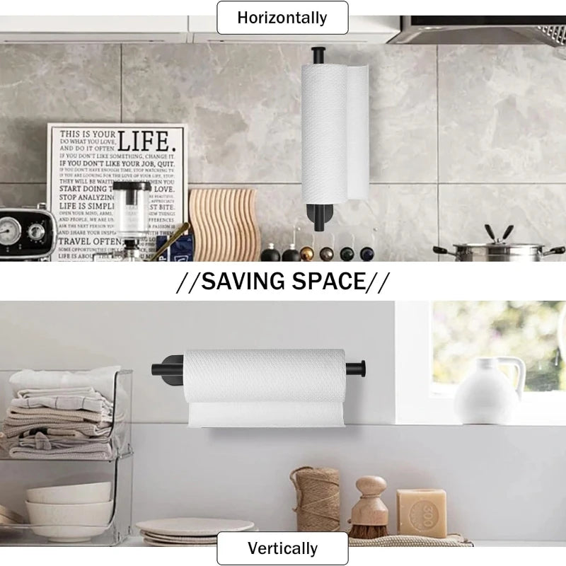 Vielseitiger Selbstklebender Edelstahl Halter für Toilettenpapier Küchenrolle Handtücher