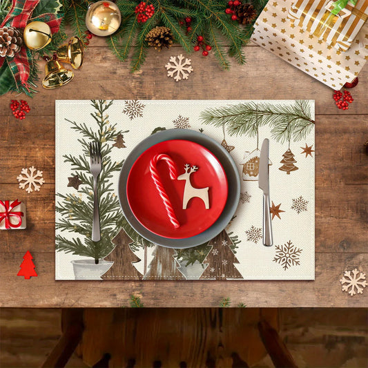 Festliche Weihnachtstischsets, waschbar, 30x45cm, für Küche & Esszimmer