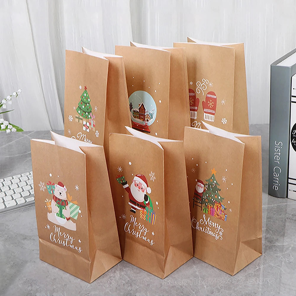 Festliche Papier Goodie Beutel mit Siegel für Weihnachts- und Neujahrsgeschenke