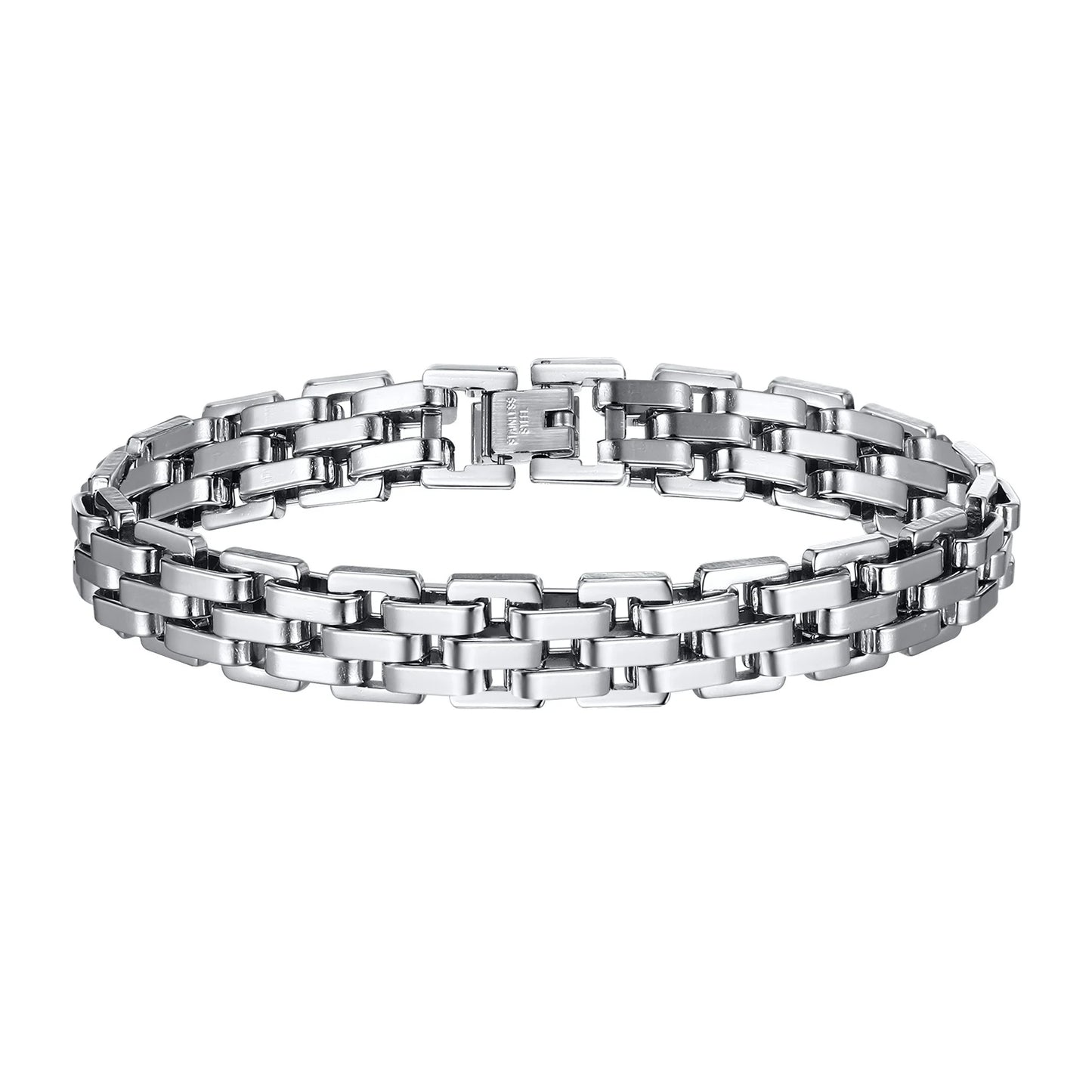 Maskulines 11mm Edelstahl Gliederarmband für Herren als Geschenk