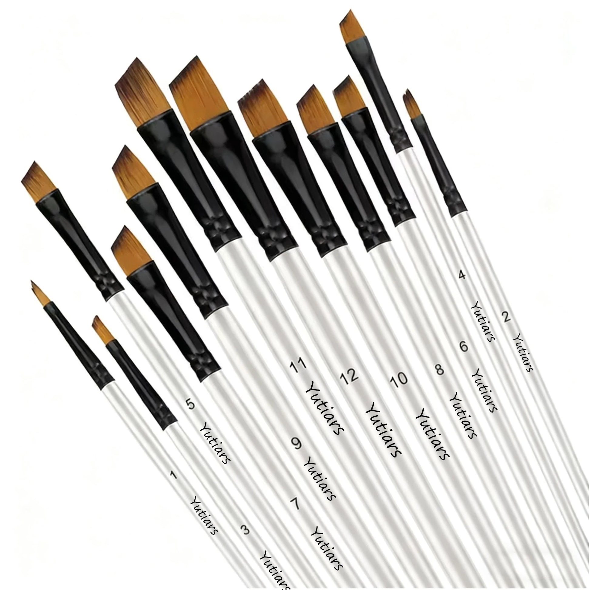 Vielseitiges 12 Teiliges Aquarell Pinselset mit Holzgriff