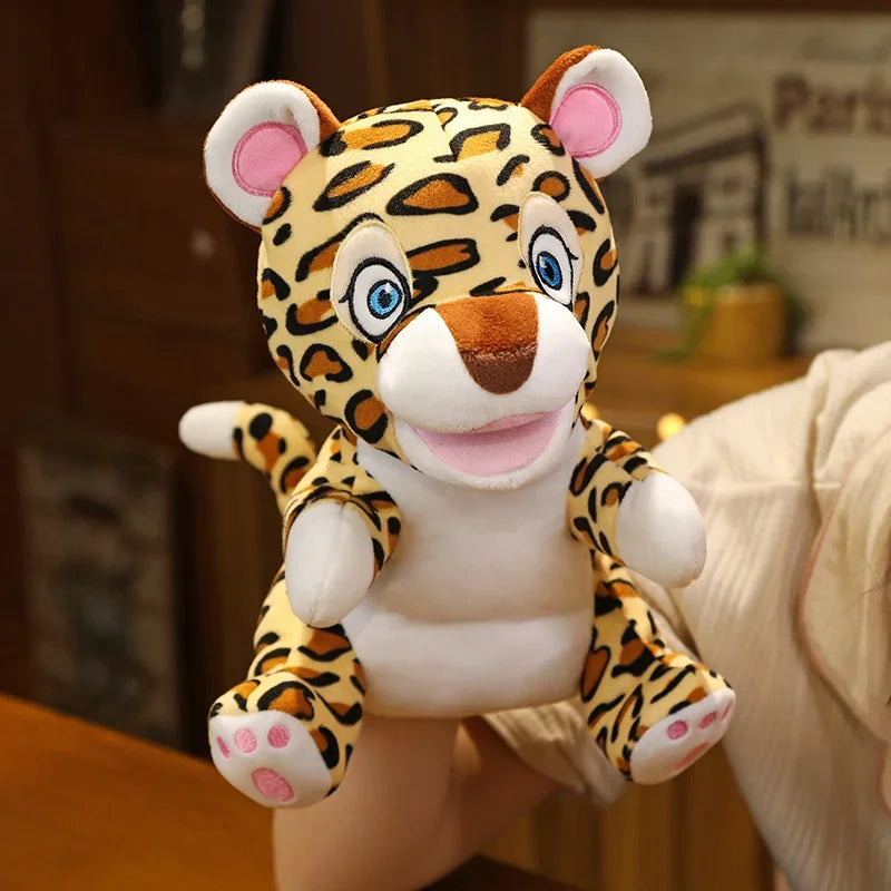 Gefüllte Plüsch-Handfingerpuppen Kawaii Lernspielzeug Affe Tiger Kinder